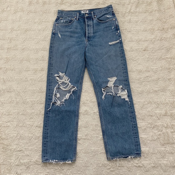 Worn twice AGOLDE 90s distressed boyfriend jeans - Picture 2 of 5